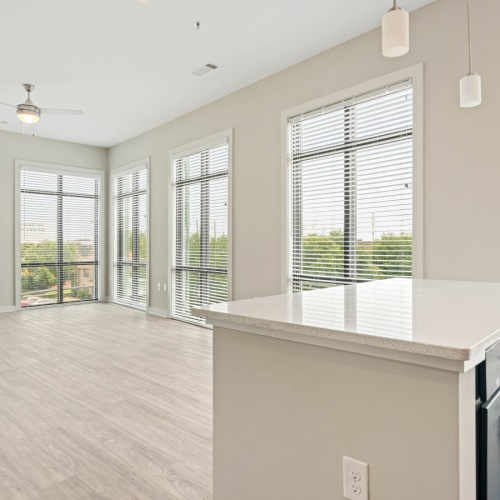 Living room with expansive windows Living room with expansive windows