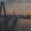 collage of Charleston, SC bridge and map